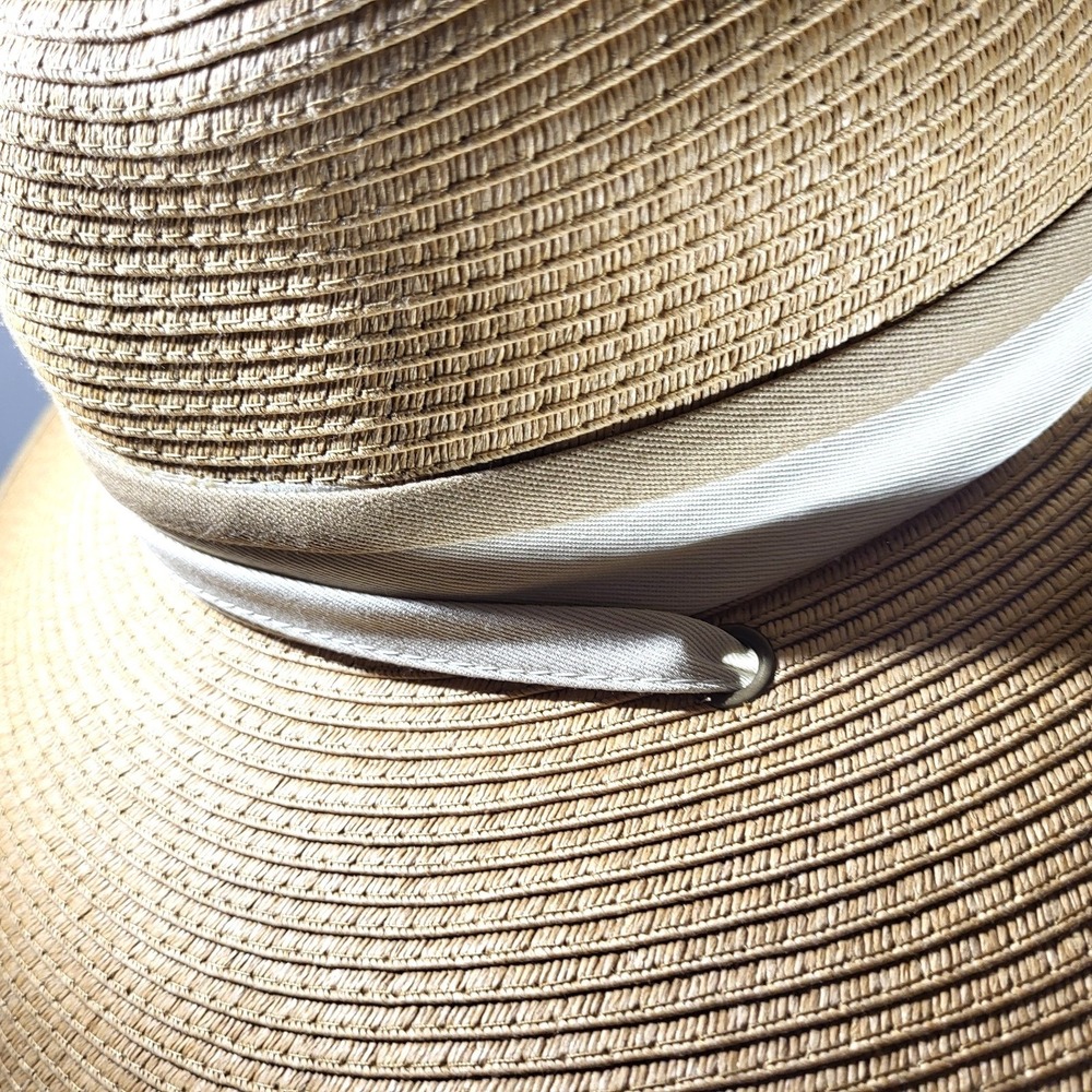 Koppen Wide Brim Straw Hat S/M Unisex Outdoor Sun with Chin Strap - Picture 3 of 10